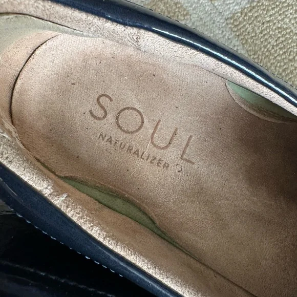 SOUL Naturalizer Navy Patent Platform Loafers Chunky Comfort Shoes 10W - Picture 13 of 17